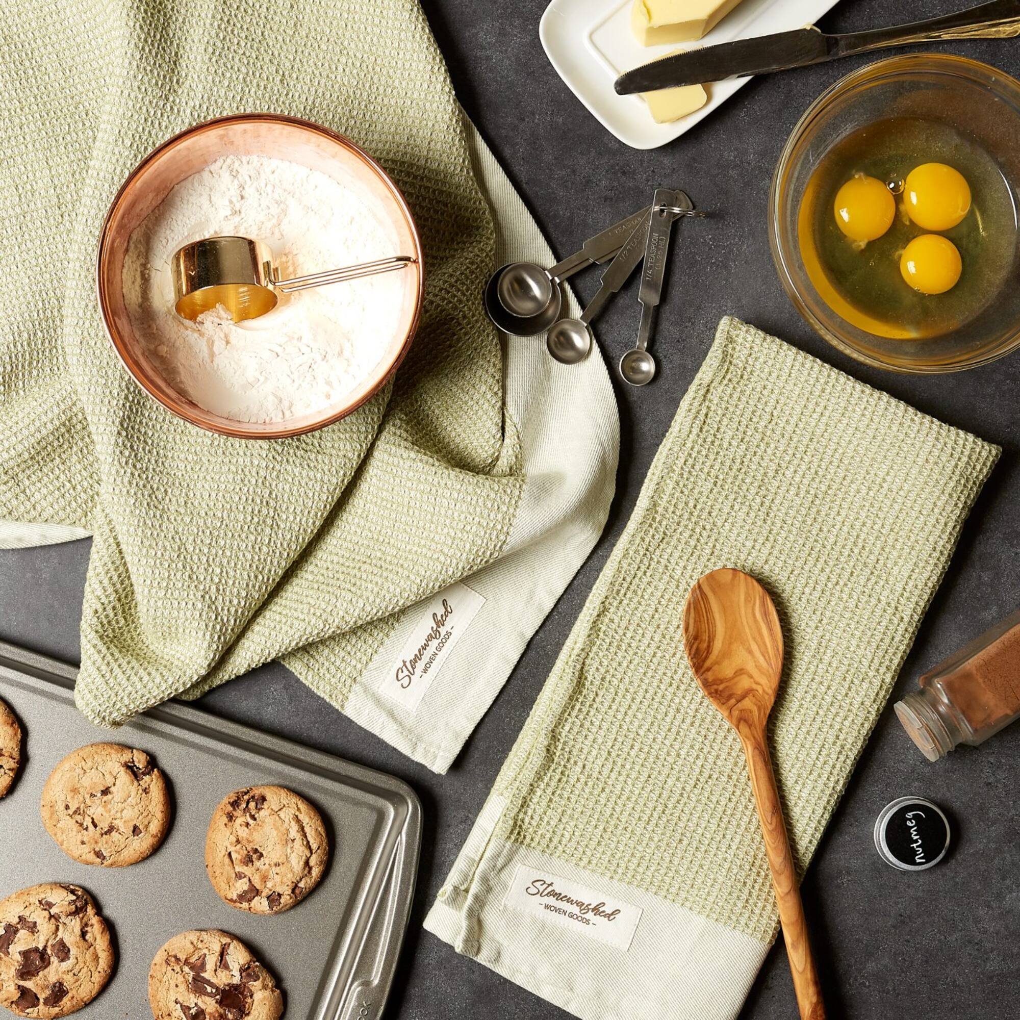 DII® Fresh Pear Washed Waffle Woven Dishtowels, 2ct.